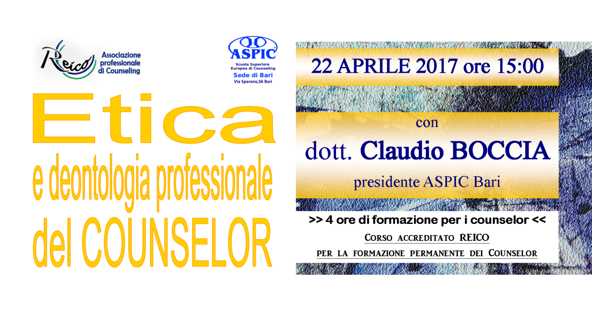 ETICA E DEONTOLOGIA professionale del COUNSELOR